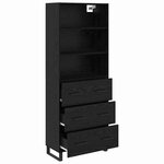 vidaXL Haut Armoire Chêne noir 69 5 x 34 x 180 cm Bois d'ingénierie