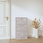 vidaXL Armoire à chaussures Gris béton 59x17x108 cm Bois d'ingénierie