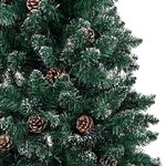 vidaXL Sapin de Noël mince pré-éclairé et boules vert 180 cm