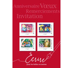 Collector 4 timbres - Guenot - Lettre Verte