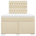 vidaXL Sommier à lattes de lit avec matelas Crème 120x200 cm Tissu