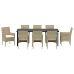 vidaXL Ensemble de salle à manger pour jardin 9 Pièces Beige polyrotin