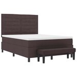 vidaXL Lit à ressorts avec coussin Marron foncé 140 x 190 cm tissu