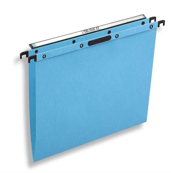 Bte de 25 Dossiers Suspendus EASY VELCRO Tiroirs fond V Kraft Bleu L'OBLIQUE AZ
