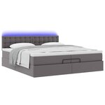 VidaXL Cadre de lit ottoman avec matelas gris 200x200 cm similicuir