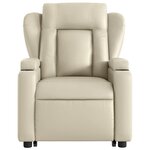 vidaXL Fauteuil inclinable électrique crème similicuir