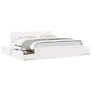 vidaXL Cadre de lit sans matelas blanc 180x200 cm bois massif de pin