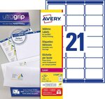 Étiquette adressage expédition avery 63 5x38 1 mm (lot de 2100)
