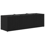vidaXL Jardinières avec 3 pots 2 Pièces noir 105x30x32 cm résine tressée