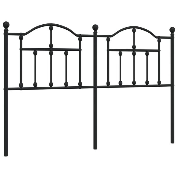 vidaXL Tête de lit métal noir 140 cm