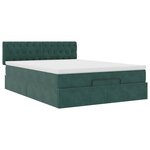 vidaXL Cadre de lit ottoman avec matelas vert foncé 140x190 cm velours