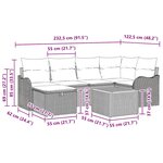 vidaXL Ensemble de canapé de jardin 7 pièces avec coussins beige en rotin poly