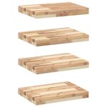 vidaXL Étagères flottantes 4 Pièces 60x30x4 cm acacia massif non traité