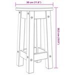 vidaXL Tabourets de bar lot de 2 blanc bois massif de pin