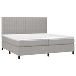 vidaXL Sommier à lattes de lit et matelas et LED Gris clair 200x200 cm