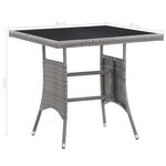 vidaXL Table de jardin Anthracite 80x80x74 cm Résine tressée