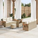 vidaXL Ensemble de canapé de jardin avec coussin 9 Pièces beige et crème