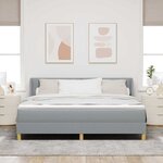 vidaXL Lit à Ressorts avec matelas Gris clair 180 x 200 cm tissu