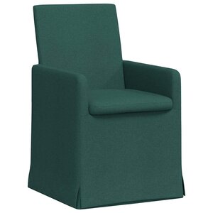 vidaXL Chaises de salle à manger 2 pc Tissu Vert foncé 57 x 68 x 94 cm