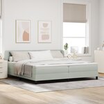 vidaXL Cadre de Lit à Ressorts avec Matelas Gris Clair 200x200 cm Velours