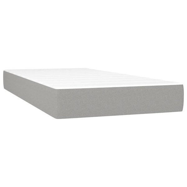 vidaXL Matelas de lit à ressorts ensachés Gris clair 90x200x20cm Tissu