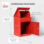 Boîte à colis moyenne 1 porte Rouge à accès frontal Acier galvanisé SMART PARCEL BOX™