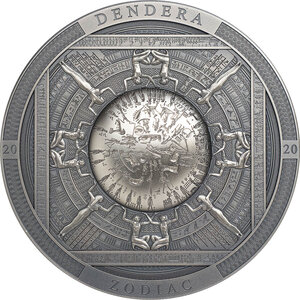 Monnaie DENDERA Zodiac Archeology Symbolism 3 Oz Argent 20$ Cook Islands 2020