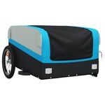 vidaXL Remorque de vélo noir et bleu 45 kg fer