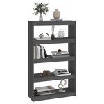 vidaXL Bibliothèque/Séparateur de pièce Gris 80x30x135 5 cm Pin massif