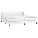 vidaXL Sommier à lattes de lit avec matelas Blanc 200x200cm Similicuir