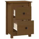 vidaXL Tables de chevet 2 Pièces Marron miel 40x35x61 5 cm Pin solide