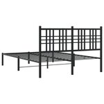 vidaXL Cadre de lit métal avec tête de lit noir 140x190 cm
