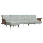vidaXL Canapé-lit en forme de L gris clair 279x140x70 cm velours
