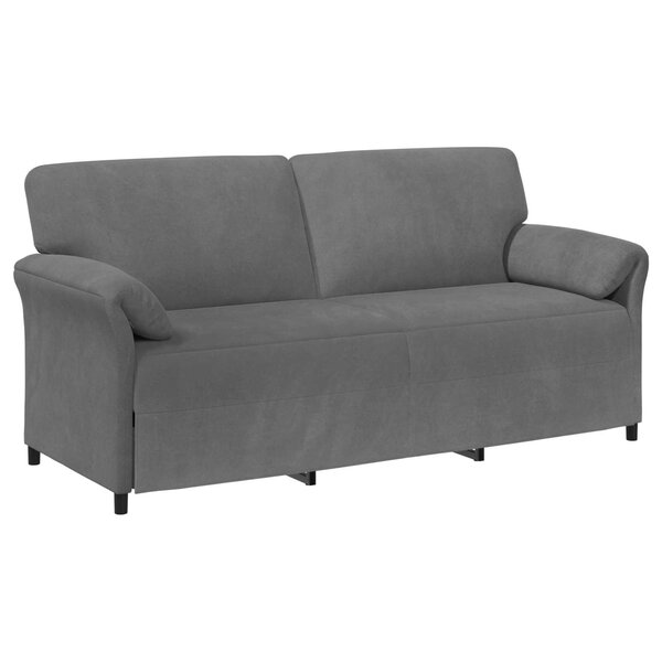 vidaXL Sofa 3 places Gris foncé 198 x 83 x 95 cm Velours