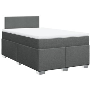 vidaXL Sommier à lattes de lit avec matelas Gris foncé 120x200cm Tissu