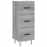 vidaXL Buffet haut Sonoma gris 34 5x34x180 cm Bois d'ingénierie