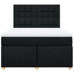 vidaXL Sommier à lattes de lit avec matelas Noir 140x190 cm Tissu