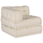 vidaXL Canapé modulaire 3 Pièces Crème tissu