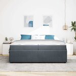 vidaXL Cadre de lit avec matelas Gris foncé 200 x 200 cm tissu
