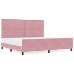 Cadre de lit en velours rose vidaXL 200x200 cm
