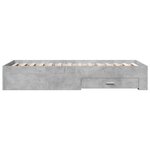 vidaXL Cadre de lit avec tiroirs sans matelas gris béton 90x200 cm
