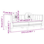 vidaXL Canapé avec coussins 2 places gris foncé velours