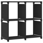 vidaXL Étagère d'affichage 4 cubes Noir 69x30x72 5 cm Tissu