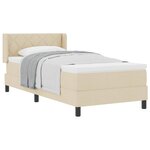 vidaXL Lit à ressorts avec matelas Crème 200 x 100 cm Polyester