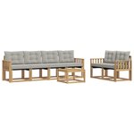 vidaXL Ensemble de canapés d'extérieur 7 pc Blanc et gris clair