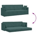 vidaXL Canapé-lit de sol 2 en 1 Vert foncé 213x144x60 cm Velours