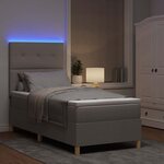 vidaXL Lit à ressort LED avec matelas Taupe 100 x 200 cm tissu