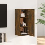 vidaXL Armoire suspendue Chêne fumé 35x34x90 cm Bois d'ingénierie
