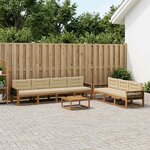 vidaXL Ensemble de canapés d'extérieur 8 Pièces Naturel et Beige