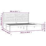 vidaXL Cadre de lit sans matelas 200x200 cm bois massif
